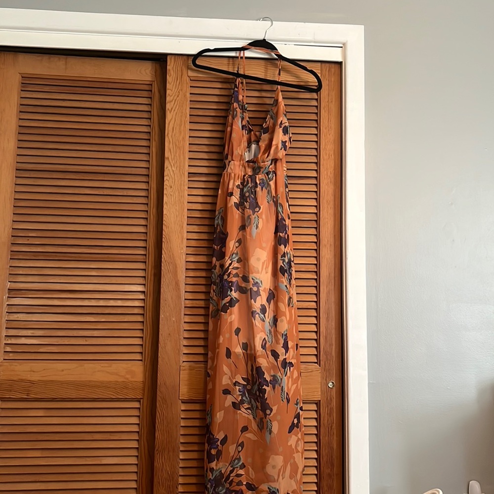 Plunging Neck Maxi Dress